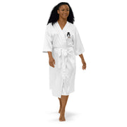 Embroidered  BOSSLADY  Satin Robe