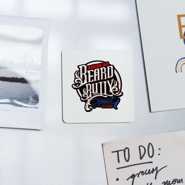 Bully Logo Square Magnet - white