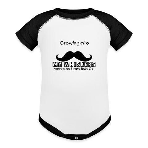 My Whiskers Baseball Baby Bodysuit - white/black