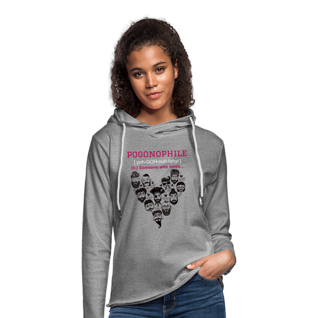 “Pogonophile” Lightweight Terry Hoodie - heather gray
