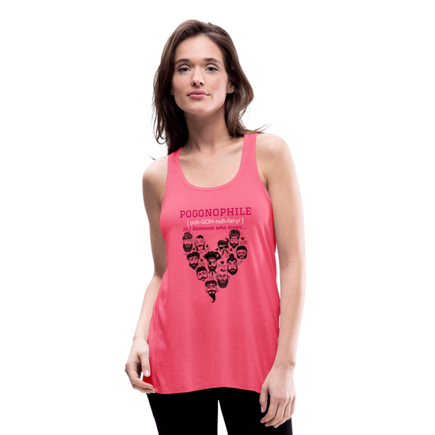 “Pogonophile” Ladies Racerback Tank Top - neon pink