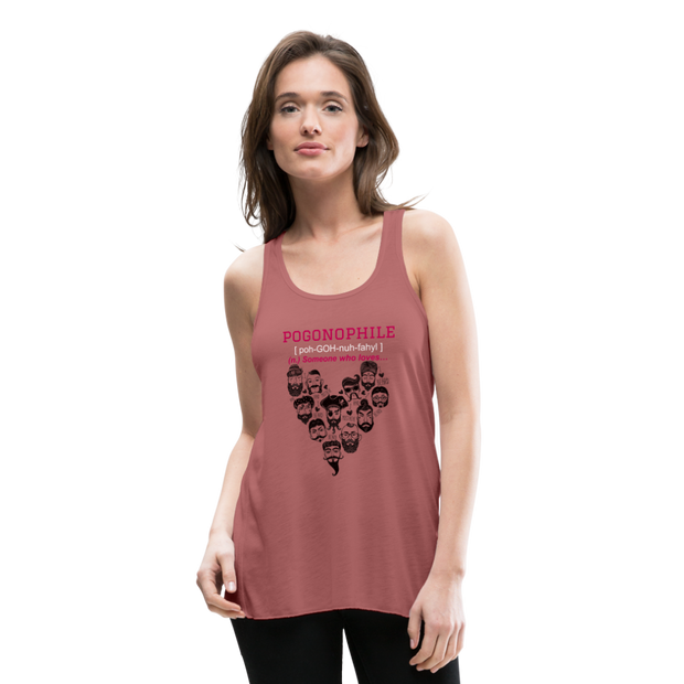 “Pogonophile” Ladies Racerback Tank Top - mauve