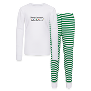 Jolly Ollie Kids’ Pajama Set - white/green stripe