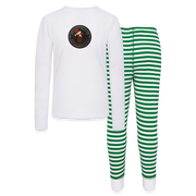 Jolly Ollie Kids’ Pajama Set - white/green stripe