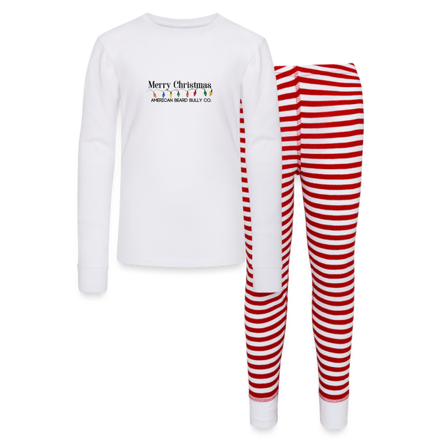 Jolly Ollie Kids’ Pajama Set - white/red stripe