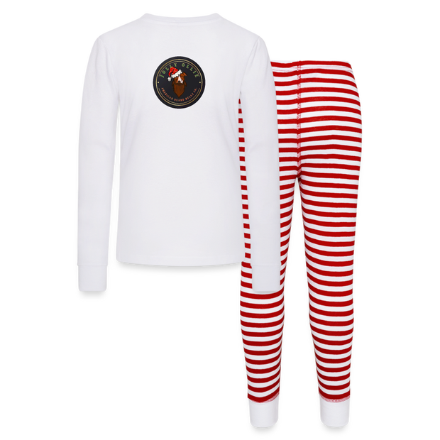 Jolly Ollie Kids’ Pajama Set - white/red stripe